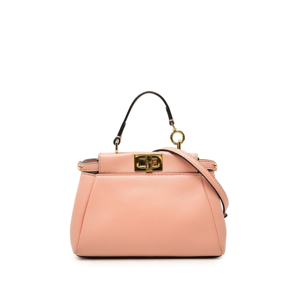 Pre-Loved Fendi Micro Leather Peekaboo Satchel